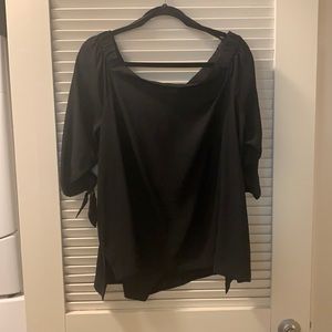 Black Loft XL off the shoulder silk blouse